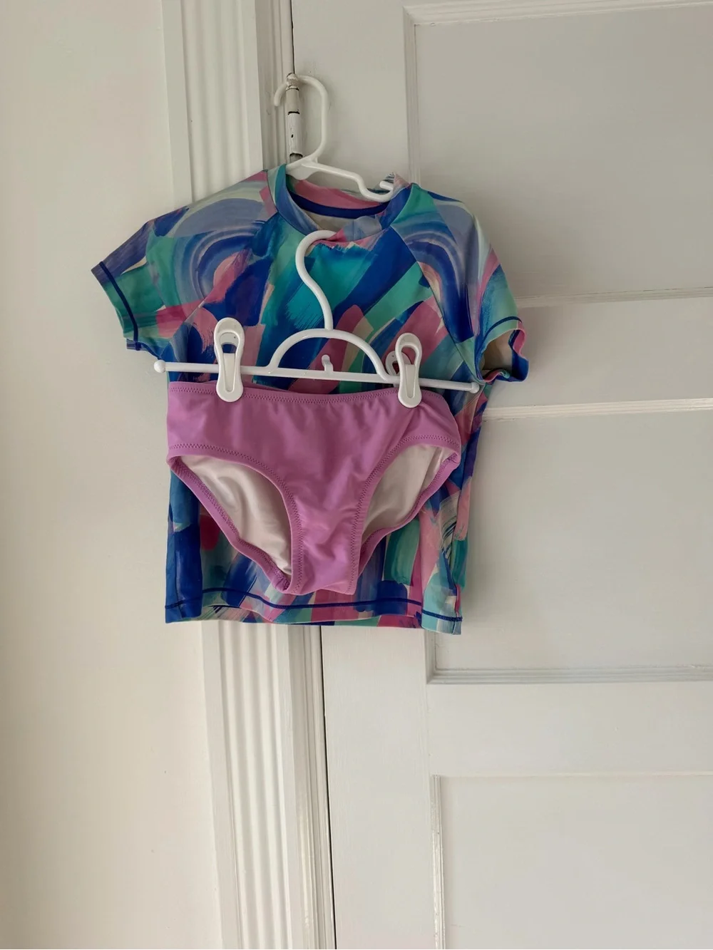 Athleta Girl Short Sleeve Rash Guard & matching Primary Bikini bottom, size 6-7